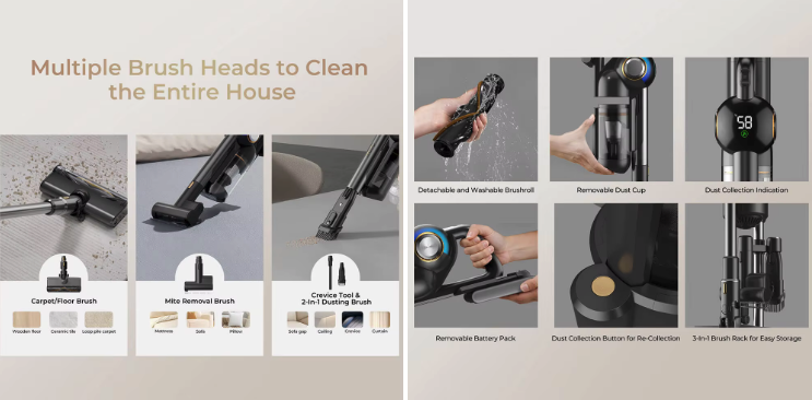 TS15Gpro Cordless Stick Vacuum Cleaner with Cyclone Station(图10)